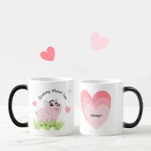 Süßes rosa Schwein zum Valentinstag
