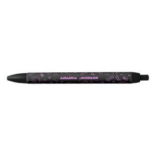 Süßes Rosa Sonne Mond und Sterne Muster Monogramm Kugelschreiber