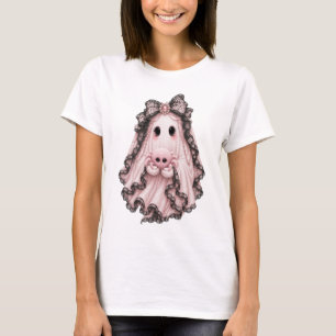 Süßes Rosa Spinnen-Geist Halloween T-Shirt Koket