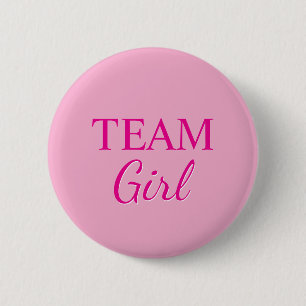 Süßes Rosa Team Mädchen Geschlechtsenthüllung Button