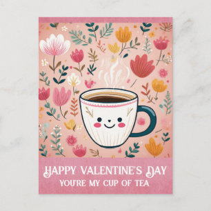 Süßes Rosa Valentinstag Du bist meine Tasse Tee Postkarte