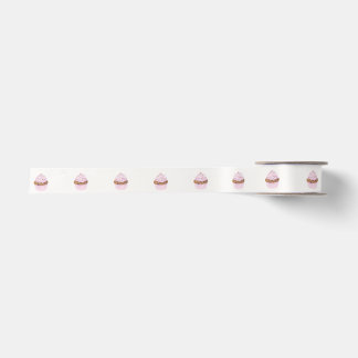 Süßes rosa Wasserfarben-Cupcake Satinband