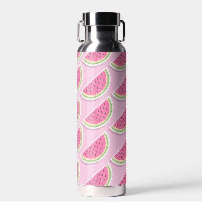 Süßes rosa Wassermelonenmuster Trinkflasche (Vorne)