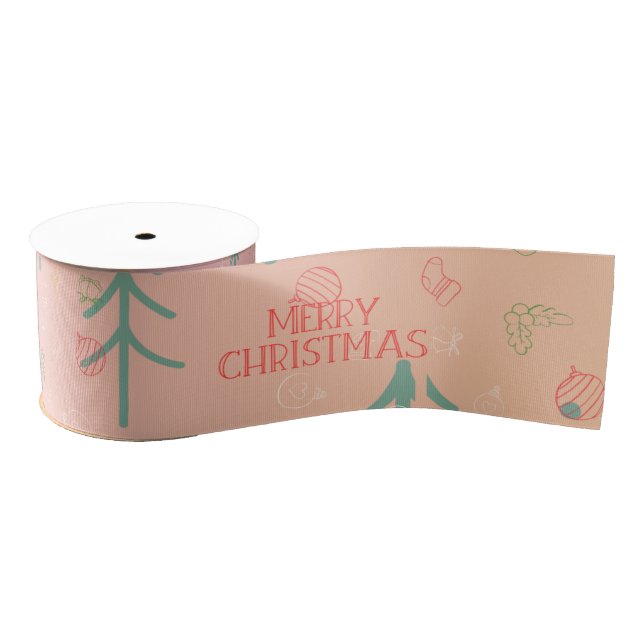 Süßes Rosa Weihnachten Ripsband (Spule)
