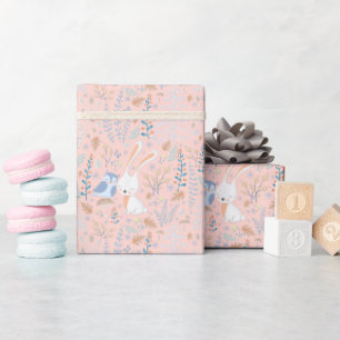 Süßes rosa Winterwald-Motiv Geschenkpapier