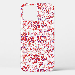 Süßes rot-weißes Blumenmuster Case-Mate iPhone Hülle