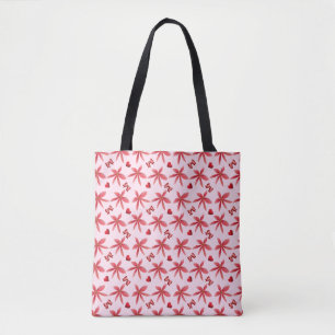 Süßes rotes Blumenherzmuster Nahtlos Mädchenhaft Tasche