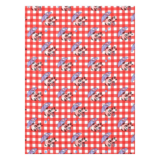 Süßes rotes Gingham-Karomuster Tischdecke (Vorderseite)