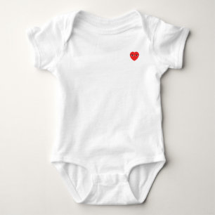 Süßes rotes Herz mit Augen auf weißem Babys Bodysu Baby Strampler