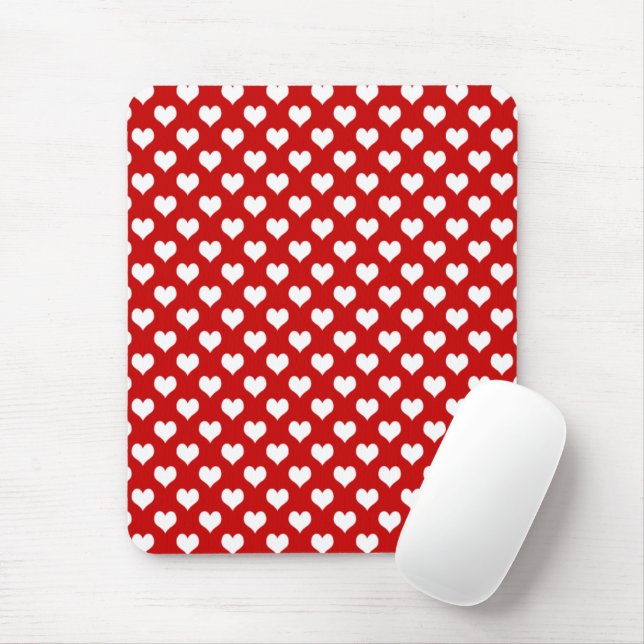 Süßes rotes Herz-Muster – Romantischer Liebeshinte Mousepad (Mit Mouse)