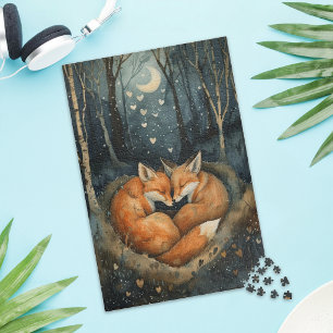 Süßes Rotfuchs-Paar Lieb Rätsel-Puzzle