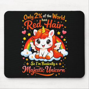 Süßes rothaariges Einhorn Ginger Pride Rothaarige Mousepad