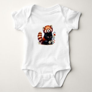 Süßes Rotpanda-Design Whimsical Creature Baby Strampler