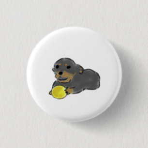 Süßes Rottweiler-Welpen-Ballspiel-Geschenk Button