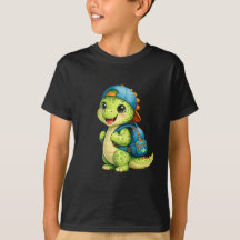Süßes Rucksack-Dinosaurier-Kinder-T-Shirt