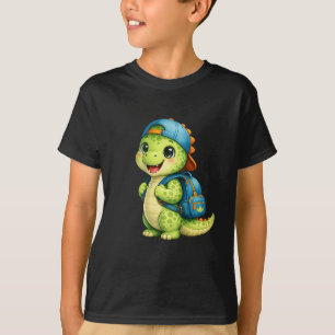 Süßes Rucksack-Dinosaurier-Kinder-T-Shirt T-Shirt