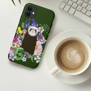Süßes Sable-Frettchen Wildblumen Grüner Wald Case-Mate iPhone Hülle