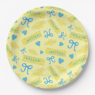 Süßes & Salziges Butter-Schleifen-und-Herzen-Muste Pappteller