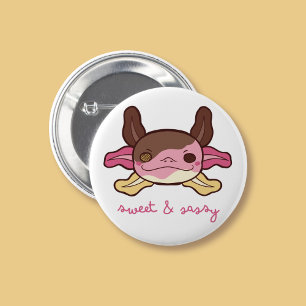 Süßes & Sassy Axolotl Neapolitanes Ice Creme Button