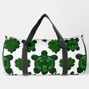 Süßes Schildkröten- und Blätter-Muster Duffle Bag