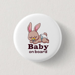 Süßes schlafendes Baby-Affen "Baby an Bord" Auto Button