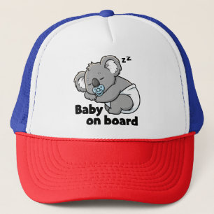 Süßes schlafendes Baby Koala Bär Baby an Bord Au Truckerkappe