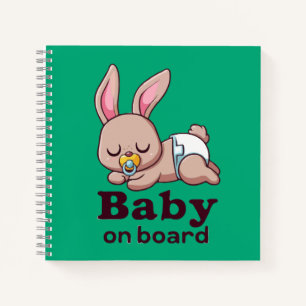 Süßes schlafendes Babyäffchen "Baby an Bord" Auto Notizbuch