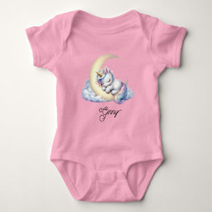 Süßes Schlafendes Einhorn Baby Strampler