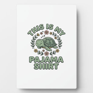 Süßes Schlafendes Schildkröten-Pyjama-Shirt Vintag Fotoplatte