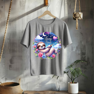 Süßes Schlafmodus-Faultier-Nachthimmel-T-Shirt T-Shirt