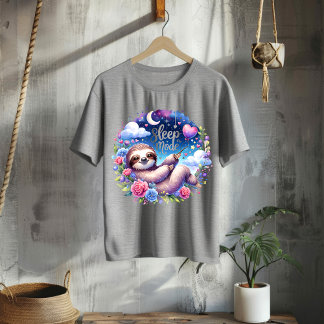 Süßes Schlafmodus-Faultier-Nachthimmel-T-Shirt T-Shirt