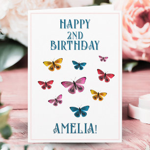 Süßes Schmetterlingsmädchen Name Alles Gute zum Ge Karte