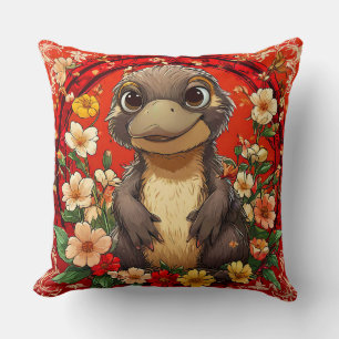 🦆🌸 Süßes Schnabeltier-Blumen-Dekor-Geschenk ✨ Kissen