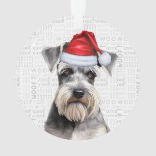 Süßes Schnauzer-Hund-Ferien-Weihnachtsfoto Ornament