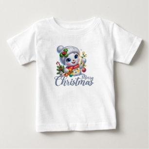 Süßes Schneemädchen Frohe Weihnachten Leuchtt-Shir Baby T-shirt