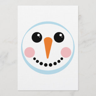 Süßes Schneemann-Gesicht Winterurlaubsdesign Einladung