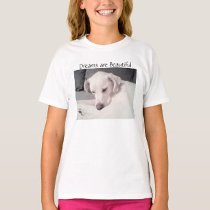 Süßes Schönes Schlafendes Weißes Hundewelpen Träum T-Shirt