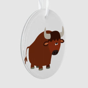 Süßes schüchternes Cartoon-Bulle-Acryl-Ornament Ornament