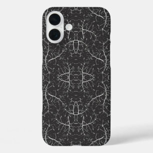 Süßes Schwarz-Weiß-Baum-Muster iPhone 16 Plus Hülle