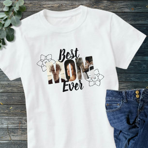 Süßes Schwarz-Weiß-Foto-Collage der besten Mutter T-Shirt