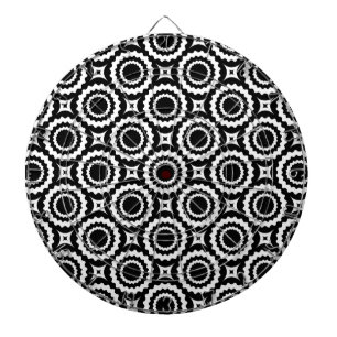 Süßes Schwarz-Weiß-Zickzack-Kreis-Design Dartscheibe