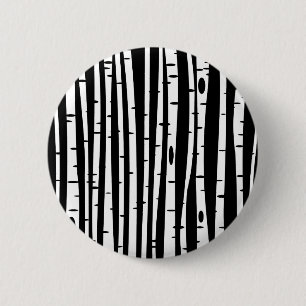 Süßes schwarz weißes Baum Muster Button