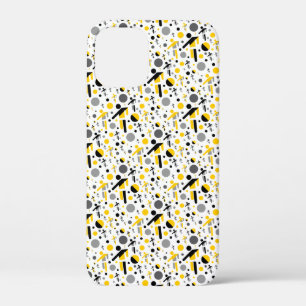 Süßes schwarzes gelbes Fußball-Silhouettenmuster Case-Mate iPhone Hülle