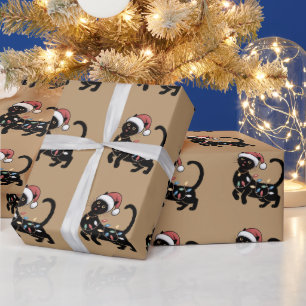 Süßes schwarzes Katzenliebhaber-Weihnachts-Mutter- Geschenkpapier