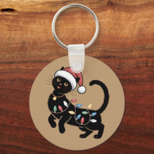 Süßes schwarzes Katzenliebhaber-Weihnachts-Mutter- Schlüsselanhänger