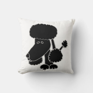 Süßes schwarzes Pudel-Gesicht Hundedesign Kissen