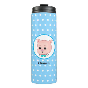 Süßes Schwein Cartoon Thermosbecher