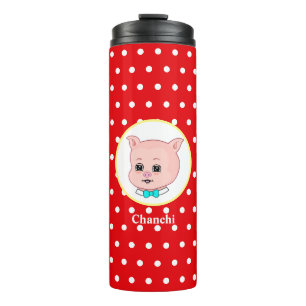 Süßes Schwein Cartoon Thermosbecher