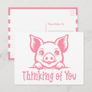 Süßes Schwein, das an dich denkt, vermisst dich, r Postkarte