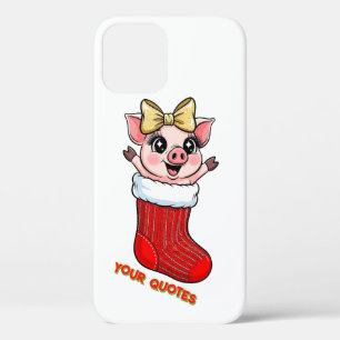 Süßes Schwein im Weihnachtsstrumpf Case-Mate iPhone Hülle